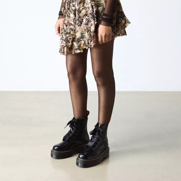 Dr. Martens MOLLY WOMEN'S LEATHER PLATFORM BOOTS - Picture 2 of 7